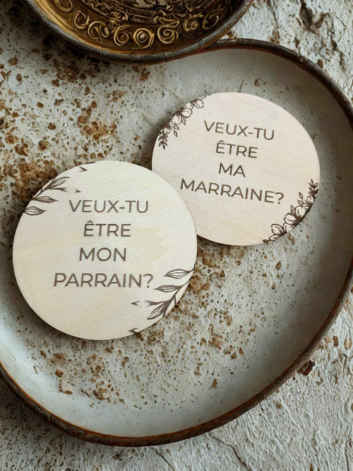 Annonce parrain/marraine en bois