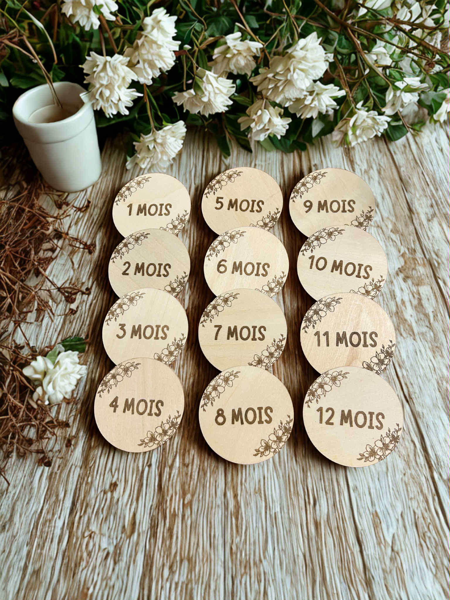 Pastille en mois mois de naissance (lot de 12)