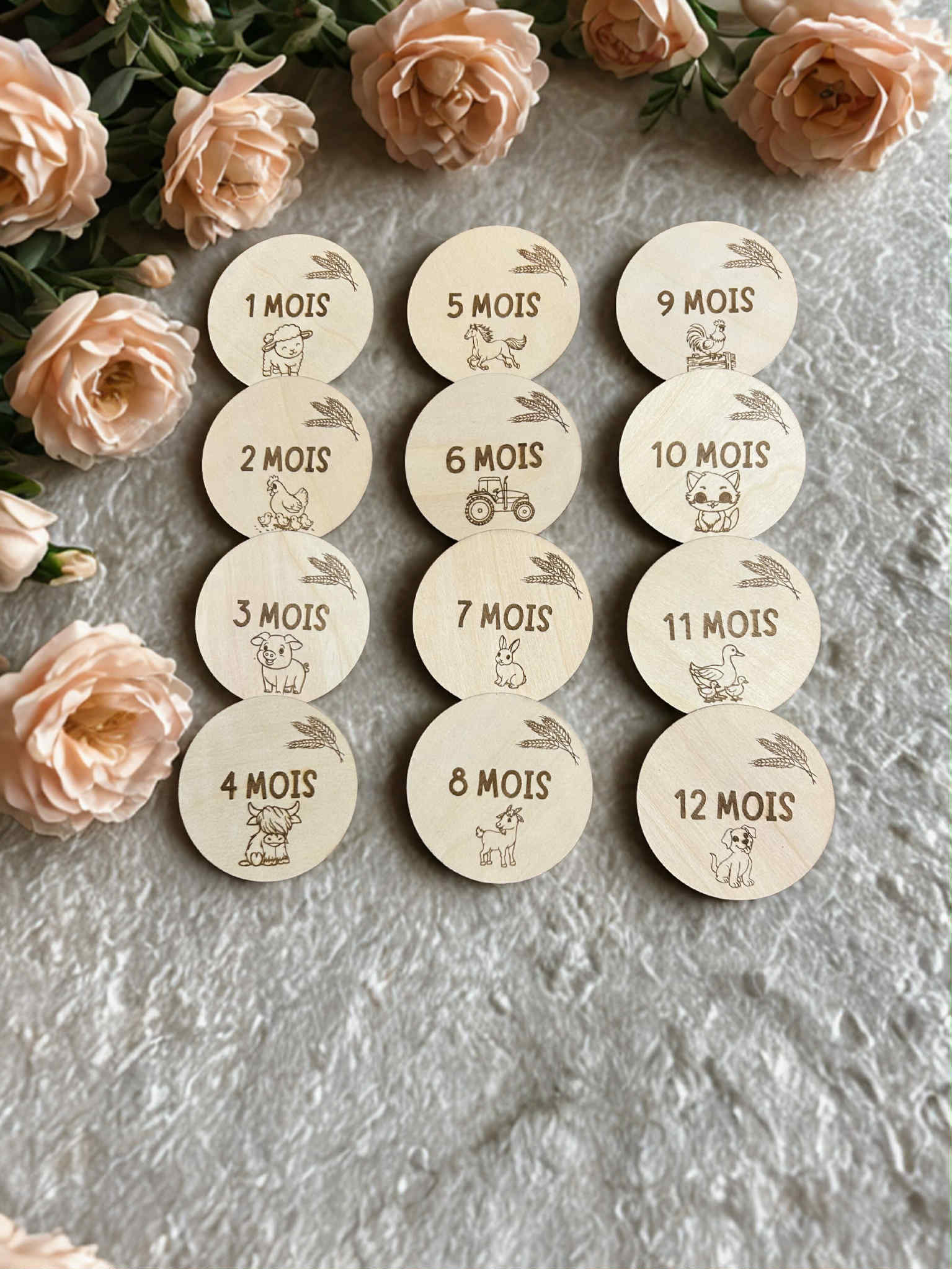 Pastille en mois mois de naissance (lot de 12)